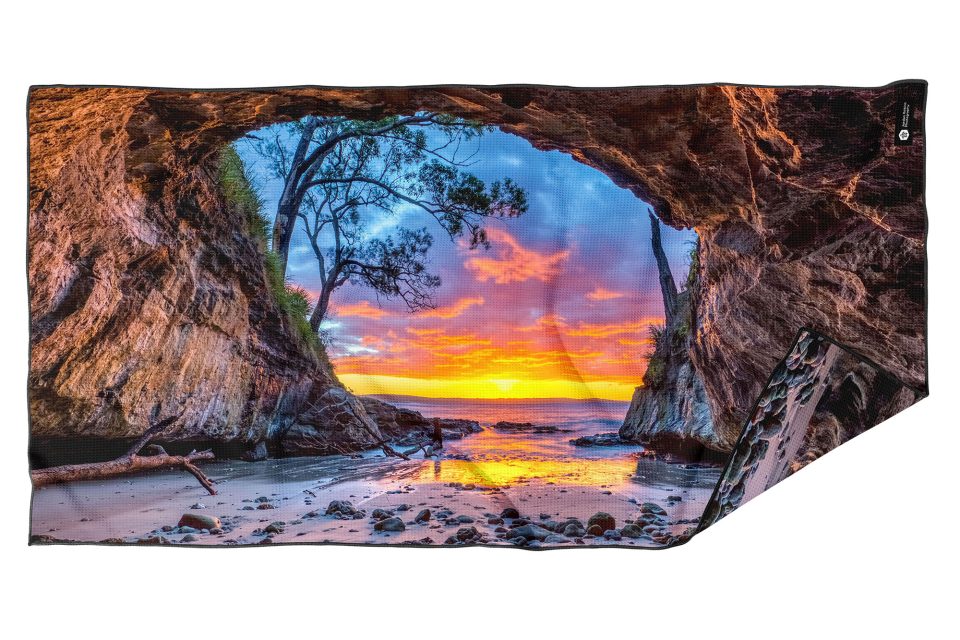 Sea Cave Sunset Jervis Bay - Beach Towel