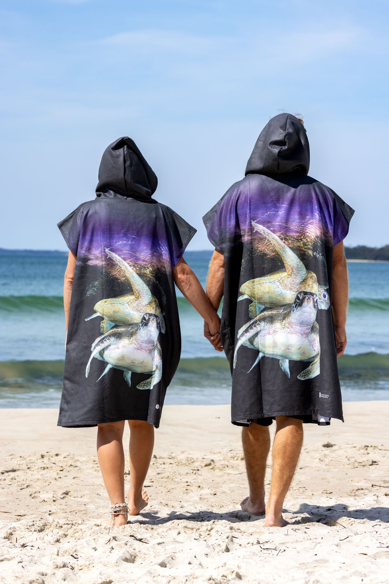 Twilight Turtles - Adults Hooded Beach Towel
