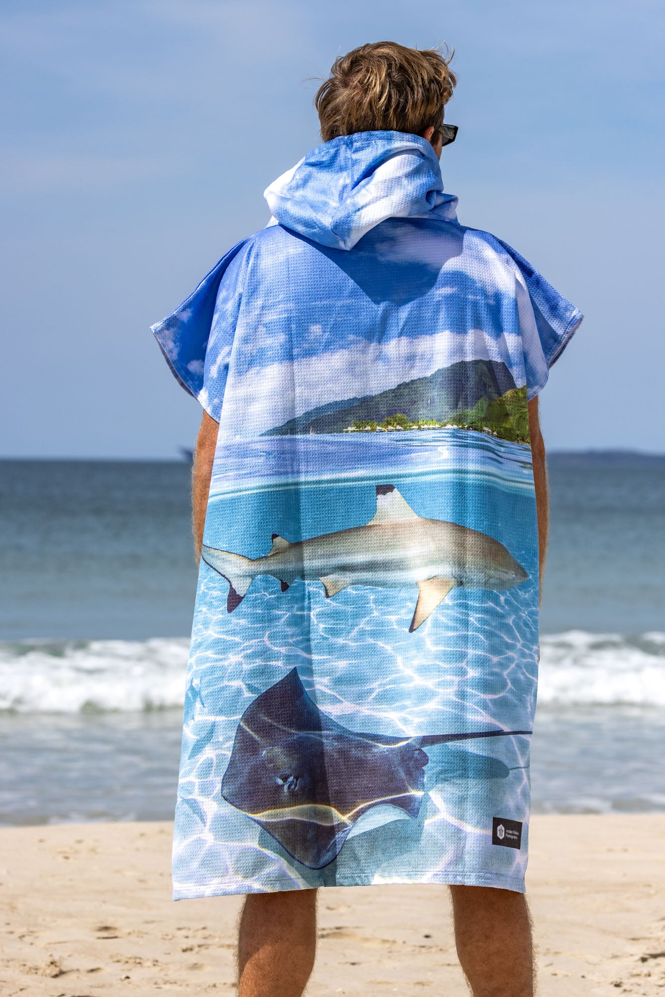 Shark and Ray Lagoon - Adults Hooded Beach Towel