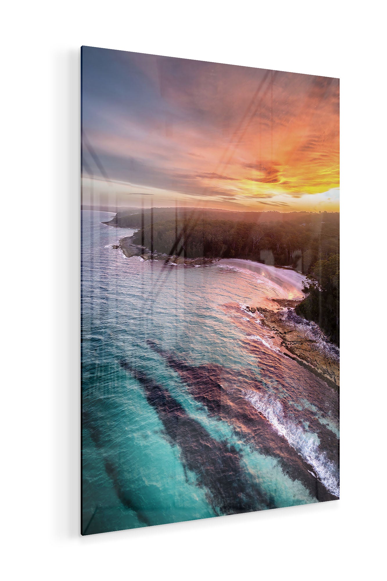 Fiery Sunset Blenheim Beach | Vertical