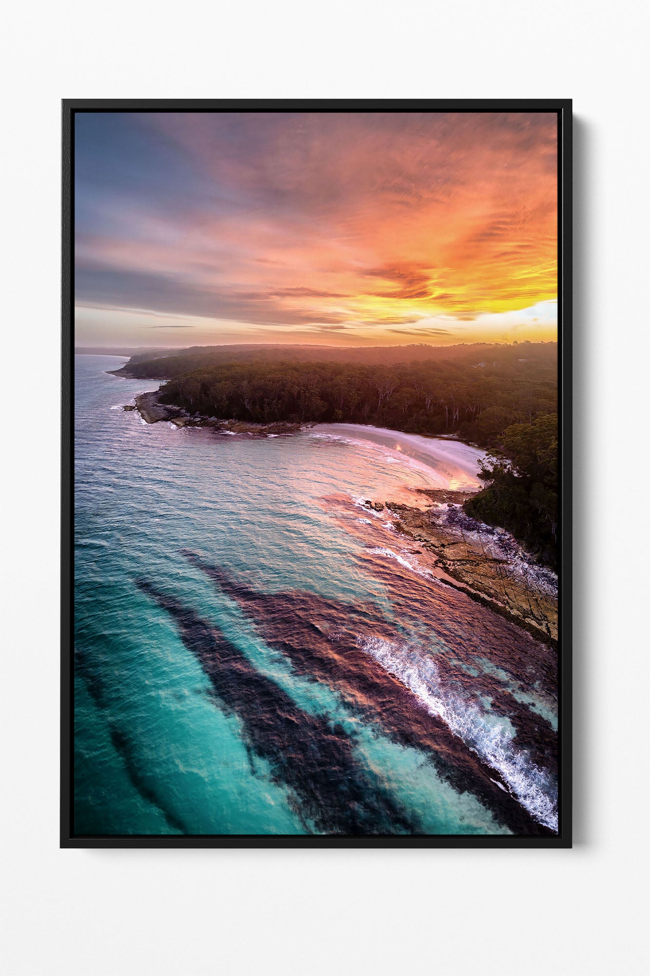 Fiery Sunset Blenheim Beach | Vertical