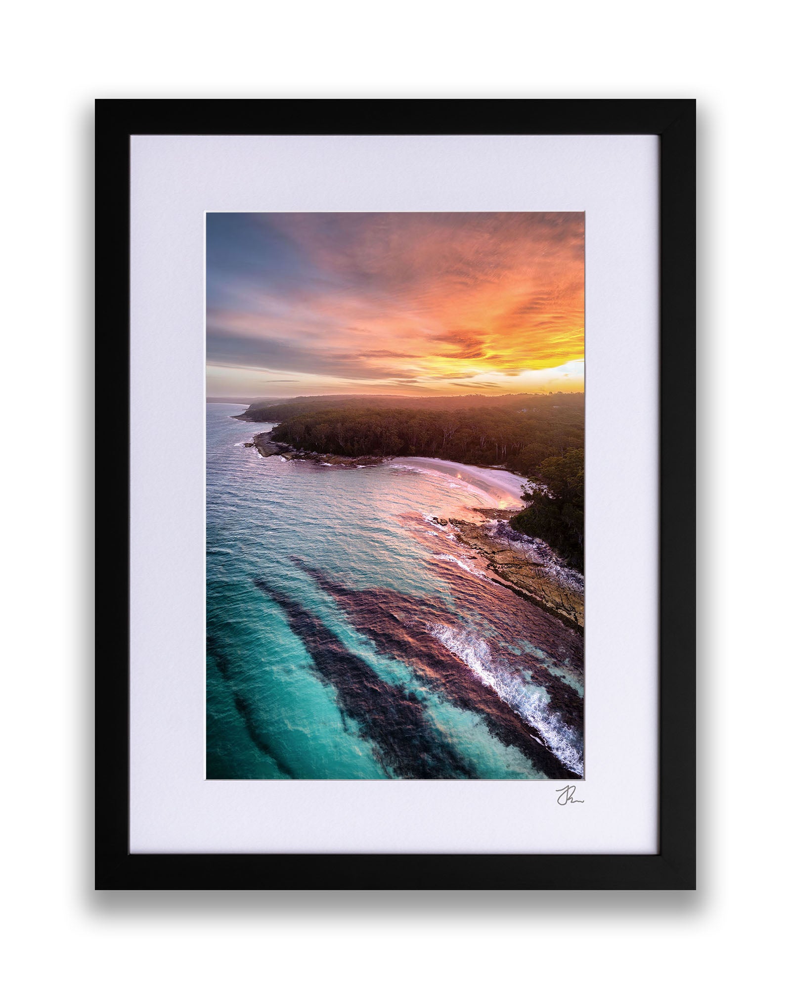 Fiery Sunset Blenheim Beach | Vertical