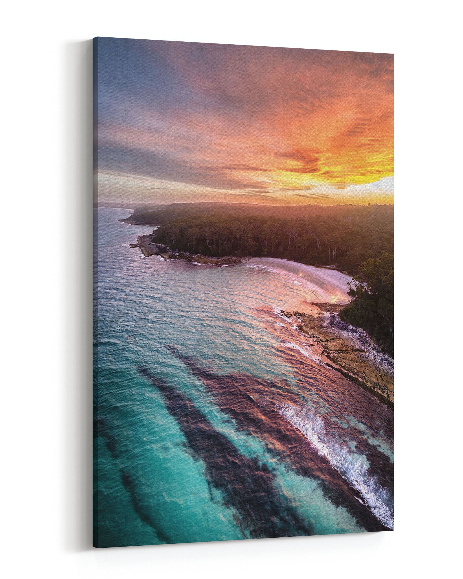 Fiery Sunset Blenheim Beach | Vertical