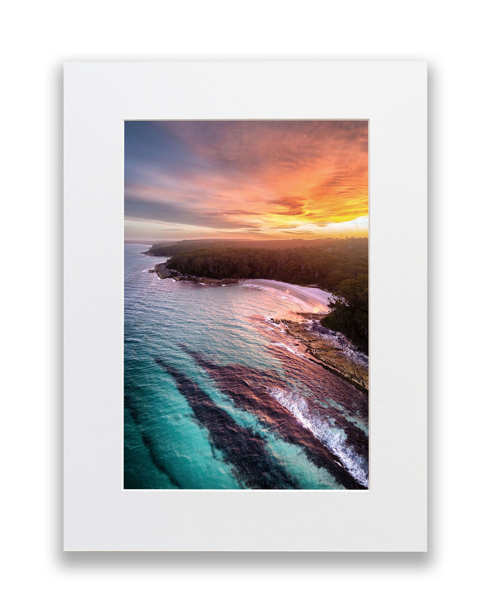 Fiery Sunset Blenheim Beach | Vertical