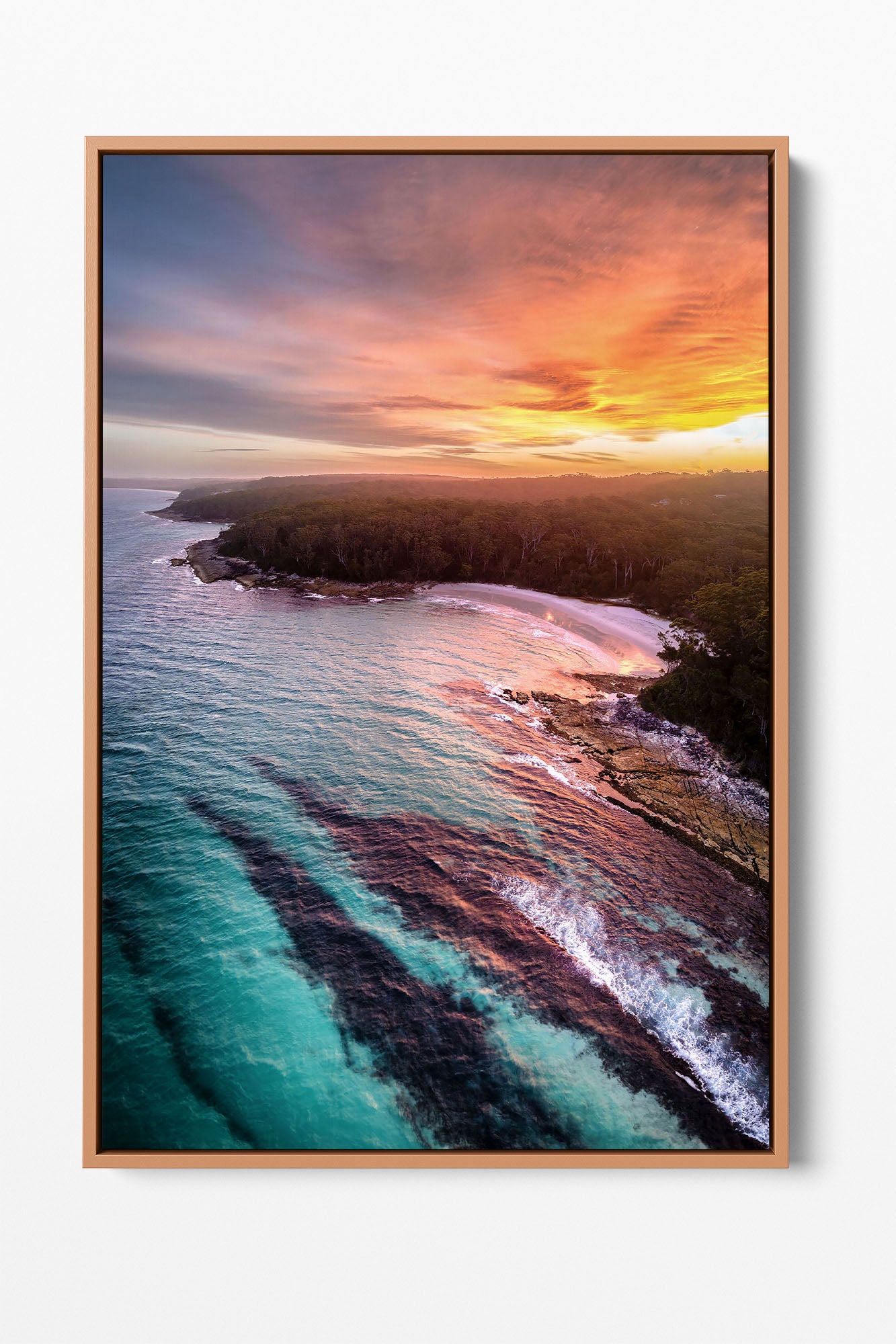 Fiery Sunset Blenheim Beach | Vertical