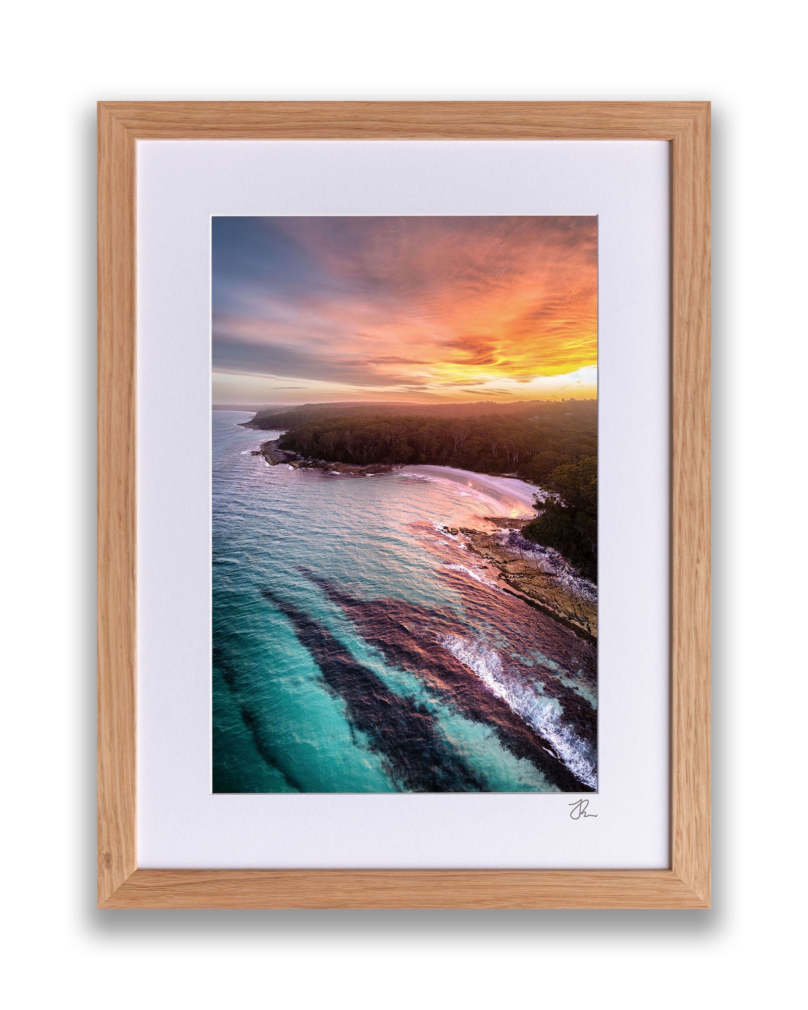 Fiery Sunset Blenheim Beach | Vertical