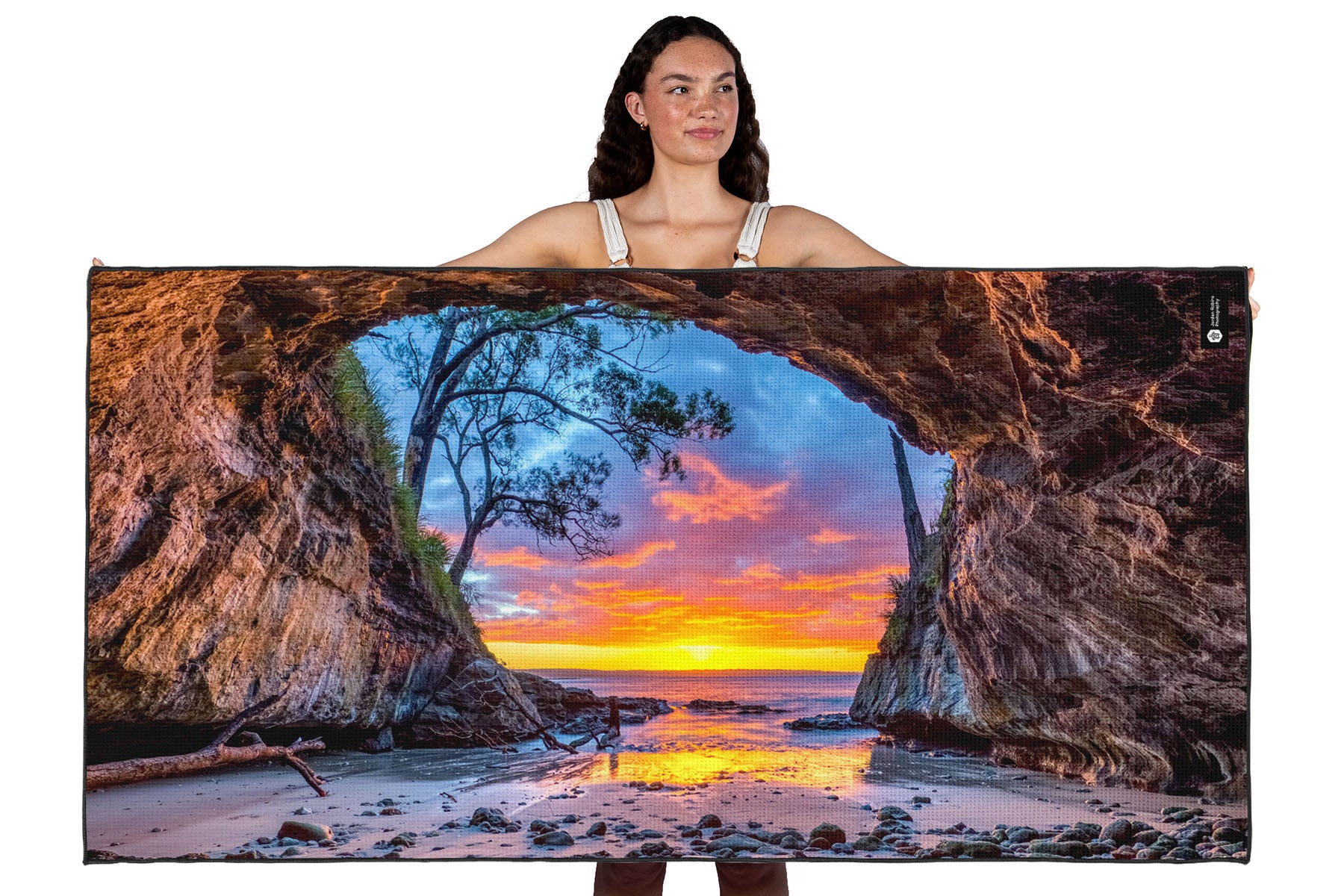 Sea Cave Sunset Jervis Bay - Beach Towel